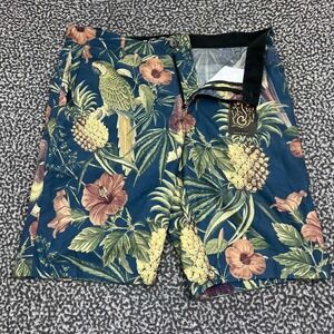 Greg Lutzka Shorts Men 34 Hawaiian Floral Grassroots California Mesh Adult‎ New
